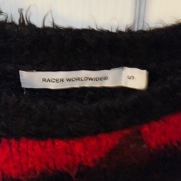 Racer Worldwide Black/Red Mohair Sweater size SMALL - Picture 3 of 3